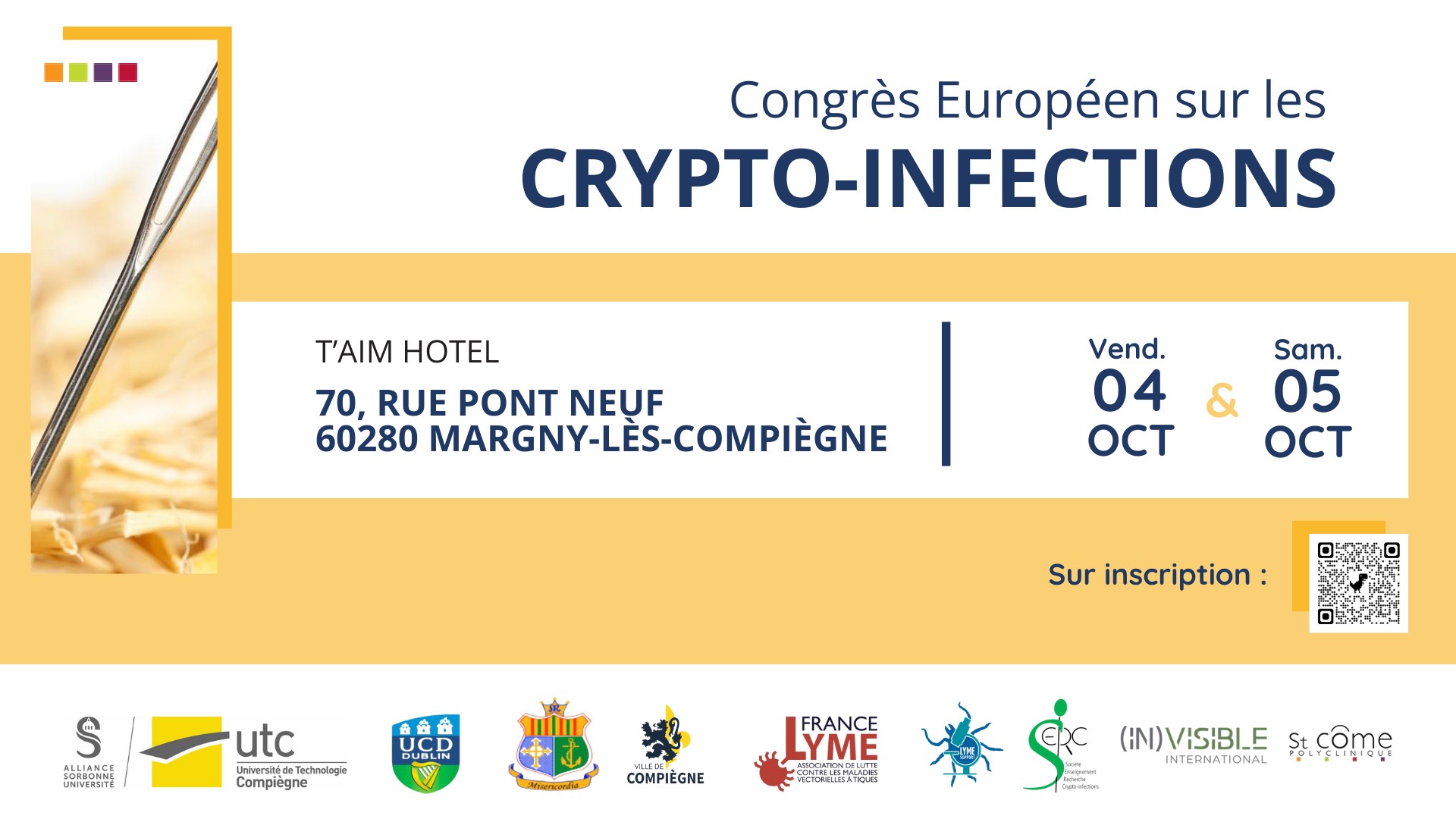 04 et 05 octobre 24 | Congrès européen sur les crypto-infections - St Côme